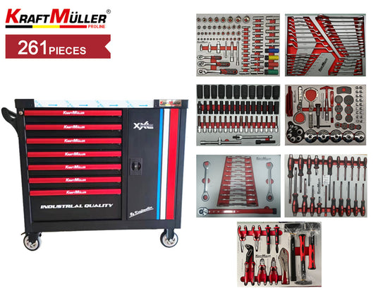 Professional trolley with 261 pcs tools