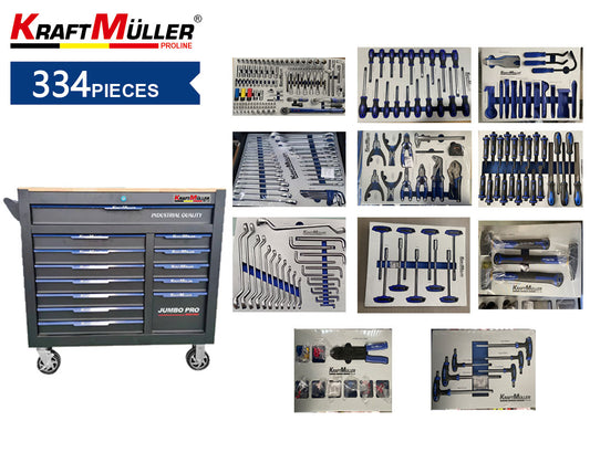 Professional trolley with 334 pcs tools